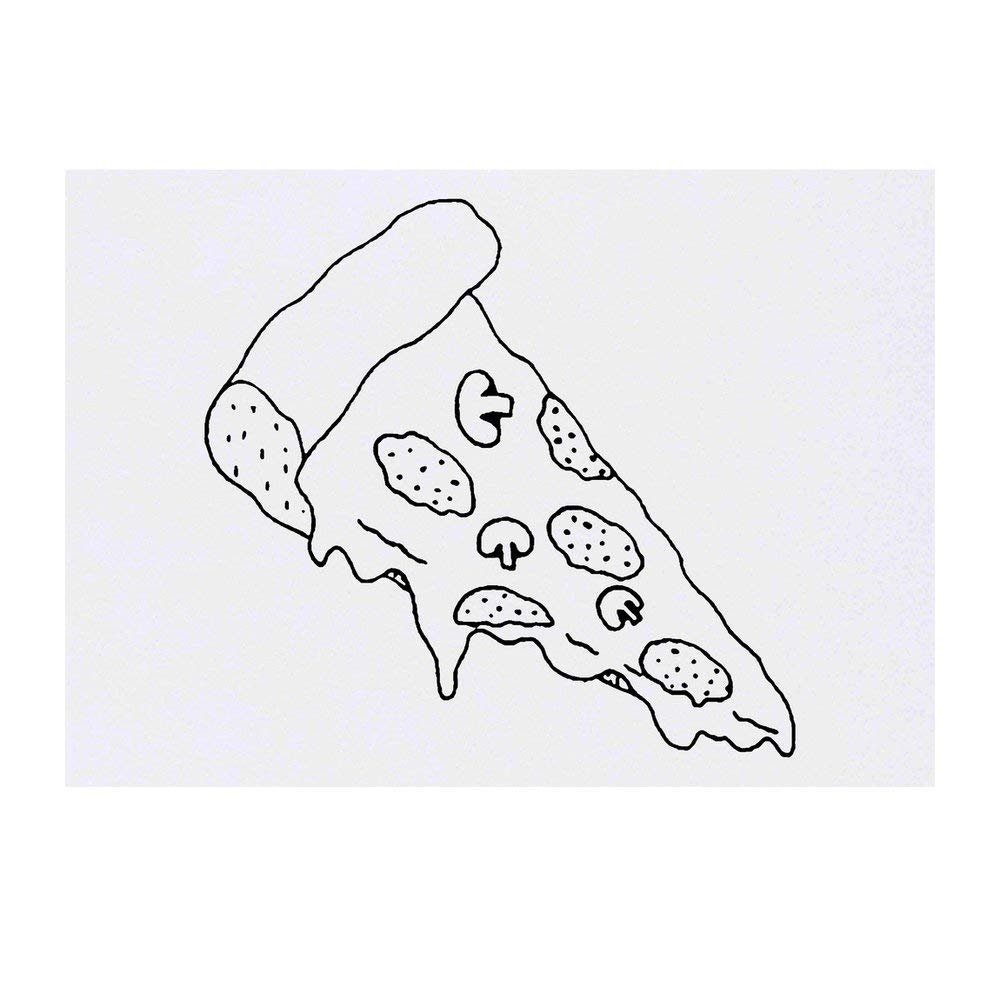 Azeeda 'Pizza Slice' Temporary Tattoo - Water Resistant, Skin-Safe, Non-Toxic Transfer (TO00032095)