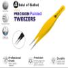 Abdul of Sialkot Pointed Tweezers,Needle Nose Tip, Sharp Precision Ingrown Hair, Surgical Pointed for Blackheads & Splinters/Best Tweezers for Eyebrows (Yellow) view 2