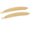 French Amie Narrow Oblong Small 2 1/4" Celluloid Acetate Set of 2 Side Slide In Hair Clip Barrettes with Tige Boule Clasp for Girls and Women, Made in France (Solid Beige) view 1
