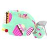 LORVIES 2 Pieces Adjustable Working Cap with Buttons and Ribbon Tie for Women Long Hair,Cupcake Ice Cream view 1