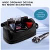 Elviros Toiletry Bag for Mens PU Leather Travel Organizer Kit with Hanging hook, Large Water-resistant Toiletries Bathroom Shaving Bags(Extra Large, Black) view 2