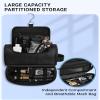 Elviros Toiletry Bag for Mens PU Leather Travel Organizer Kit with Hanging hook, Large Water-resistant Toiletries Bathroom Shaving Bags(Extra Large, Black) view 3