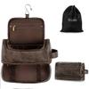 Elviros Toiletry Bag for Mens PU Leather Travel Organizer Kit with Hanging hook, Large Water-resistant Toiletries Bathroom Shaving Bags (Extra Large, Coffee) view 1