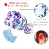 LORVIES 2 Pieces Adjustable Working Cap with Buttons and Ribbon Tie for Women Long Hair,Succulent Cactus view 3