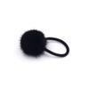 surell Real Mink Fur Pom Hair Tie - Real Fur Pompom Hair Accessory - Cute Ponytail Hairtie for Girls and Women - Black view 1