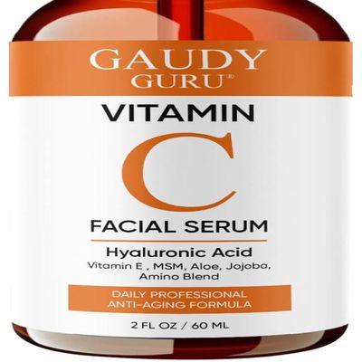 100% PURE VITAMIN C SERUM FOR FACE, Anti Aging Serum with Hyaluronic Acid, Vitamin E, MSM, Hydrating Serum for Dark Spots, Fine Lines, Wrinkles, Organic Vegan Ingredients - DOUBLE SIZED (2 OZ)