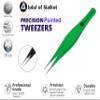Abdul of Sialkot Pointed Tweezers,Needle Nose Tip, Sharp Precision Ingrown Hair, Surgical Pointed for Blackheads & Splinters/Best Tweezers for Eyebrows (Green) view 2