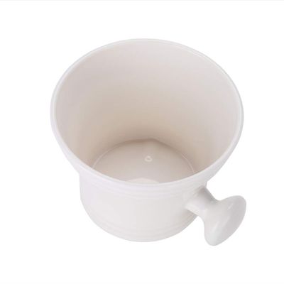 Brrnoo Shaving Bowl, Shaving Soap Bowl For Men Heat Insulation Smooth Shaving Bowl, Mug with Knob Handle, ABS Shaving Soap Bowl Foam Shaving Soap Cream Bowl (White)
