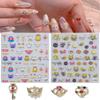New Cartoon Anime Princess Moon Hare Nail Sticker Decals 5D Embossed(2 Sheets) + 3D Diamond Nail Art Accessories(4 Pcs) view 1