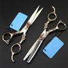 Professional Hair Cutting Shears, Professional japan 440c 6 inch Retro Sunflower hair scissors thinning barber cutting shears hairdressing scissors (Color : Set) view 1