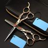 Professional Hair Cutting Shears, Professional japan 440c 6 inch Retro Sunflower hair scissors thinning barber cutting shears hairdressing scissors (Color : Set) view 3