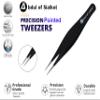 Abdul of Sialkot Pointed Tweezers,Needle Nose Tip, Sharp Precision Ingrown Hair, Surgical Pointed for Blackheads & Splinters/Best Tweezers for Eyebrows (Black) view 2