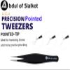 Abdul of Sialkot Pointed Tweezers,Needle Nose Tip, Sharp Precision Ingrown Hair, Surgical Pointed for Blackheads & Splinters/Best Tweezers for Eyebrows (Black) view 3