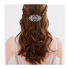 EVER FAITH Party Austrian Crystal Barrette Clip, Victorian Inspired Art Deco Two Heart Hair Accessories for Women Grey Silver-Tone view 1