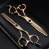 Professional Hair Cutting Shears, 6 Inch Rose Gold Hair Salon Cutting Thinning Shears 440 Stainless Steel Barber Scissors (Color : Set) view 2