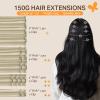 DOORES Hair Extensions Clip in Human Hair, Ash Blonde Highlighted Platinum Blonde 150g 9pcs 16 Inch, Clip in Human Hair Extensions Remy Natural Human Hair Extensions Thick Straight Hair view 2