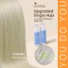 DOORES Hair Extensions Clip in Human Hair, Ash Blonde Highlighted Platinum Blonde 150g 9pcs 16 Inch, Clip in Human Hair Extensions Remy Natural Human Hair Extensions Thick Straight Hair view 4