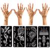 XMASIR 12 Sheets Henna Tattoo Stencils, Glitter Airbrush Hand Temporary Tattoo Stickers Indian Arabian Self Adhesive Tattoo Templates (S5-12P) view 2