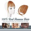 BARSDAR Real Human Hair Clip in Bangs - 100% Human Hair Clip in Bangs for Women - Auburn Wispy Bangs Extensions Fringe with Temples Dyeable Real Hair Bangs Hairpieces - Auburn view 2