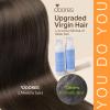DOORES Seamless Clip-in Real Human Hair Extensions, Light Dark Brown 22 Inch 7pcs 110g, Invisi Edge Straight Hair view 3