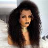 180% Density Long Kinky Curly Human Hair Wigs for Black Women Brazilian Remy Hair Natural Colored 13x4 HD Transparent Lace Frontal Wig Pre Plucked with Baby Hair Natural Hairline Glueless Wigs 22inch view 2