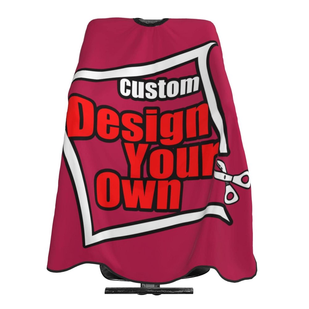 Custom Barber Cape Haircut Cape,Hairdressing Apron,Add Your Own Text Photo Salon Cutting Hair Gown Haircut Kit For Men Women (55" W X 66" L)