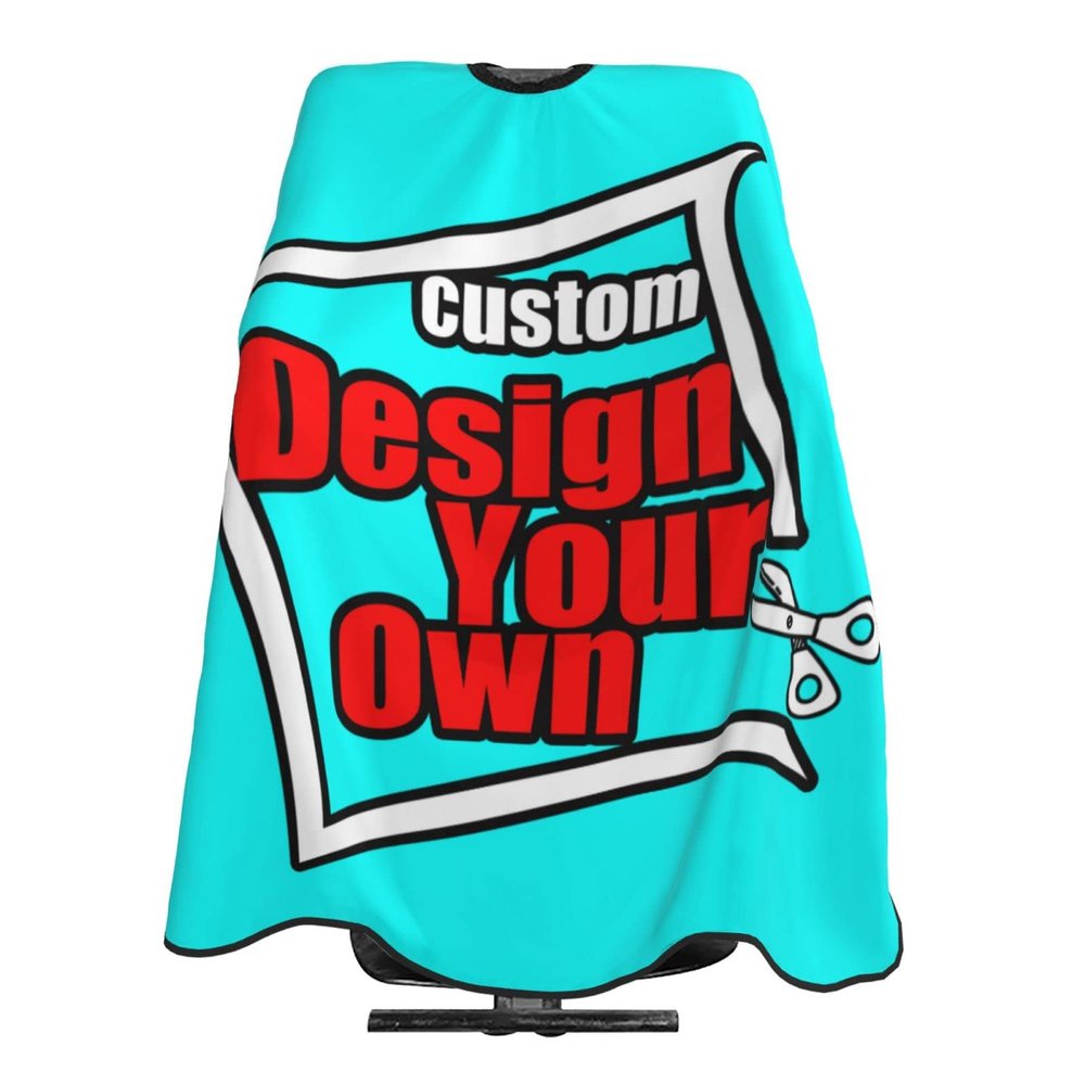Custom Salon Cape For Adult Women Men,Personalized Photo Text Haircut Kit Salon Cape,Adjustable Aprons For Home Barbershop & Salon (55"W X 66"L)