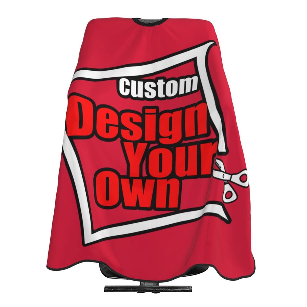 SCOCICI Design Barber Cape Haircut Cape,Hairdressing Apron,Add Your Own Text Photo Salon Cutting Hair Gown Haircut Kit For Men Women (55" W X 66" L)