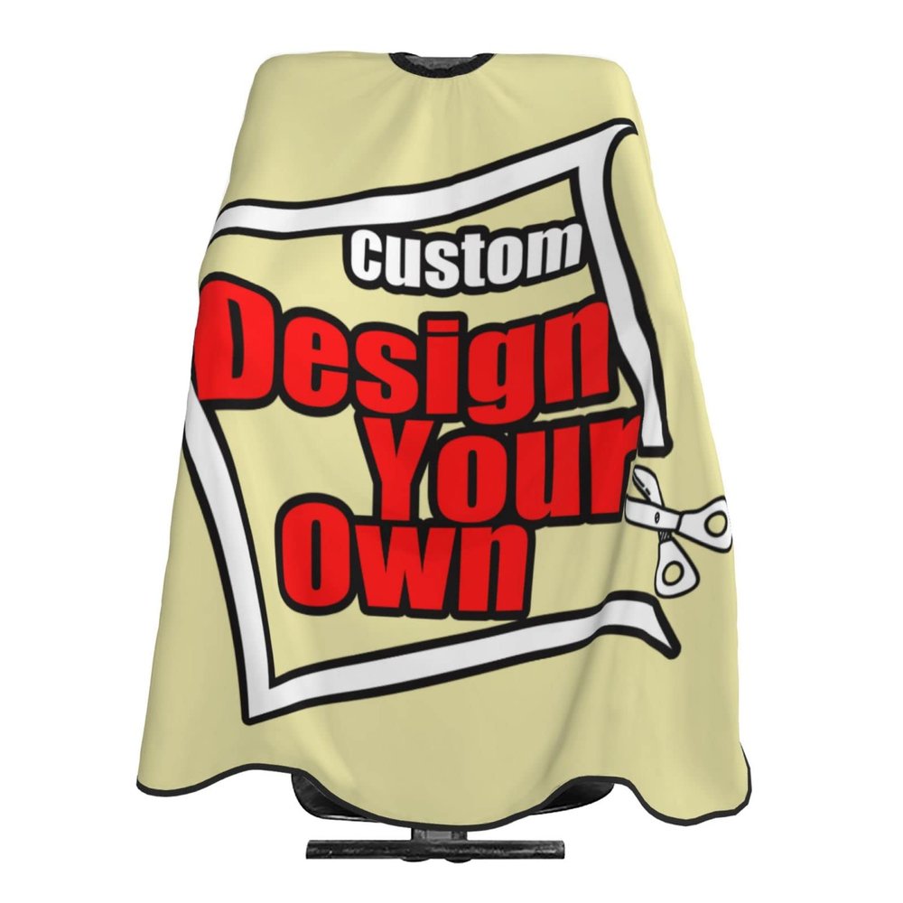 Customized Barber Cape Personalized Your Text Photos Logo DIY Professional Hair Cutting Capes Salon Cape For Men Women Home Barbershop Salon (55"W X 66"L)