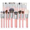 Bueart Design Makeup Brushes Set 26pcs Real Natural Goat Hair Professional labeled Foundation Face Blending Blush Concealers Eyeshadow Brush Set(26Pcs Pearl Pink) view 1