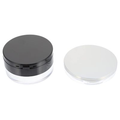 KALLORY 2sets Loose Powder Containers Mirror Compact and Slim Makeup Powder Box for Body and Cosmetic Use Easy to Carry