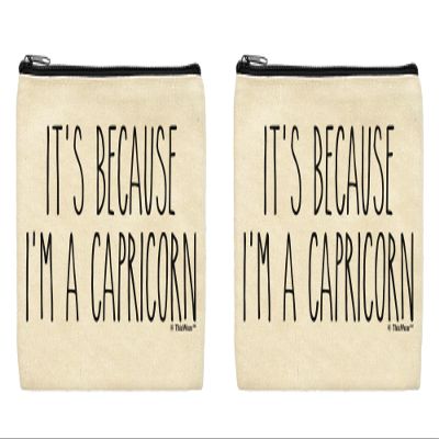 ThisWear Capricorn Astrology Gift For Men It's Because I'm A Capricorn 2-Pack Cosmetic Accessory Bags