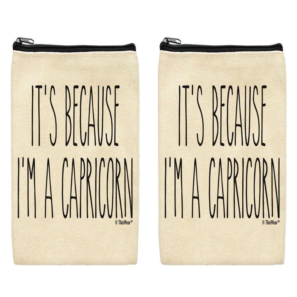 ThisWear Capricorn Astrology Gift For Men It's Because I'm A Capricorn 2-Pack Cosmetic Accessory Bags