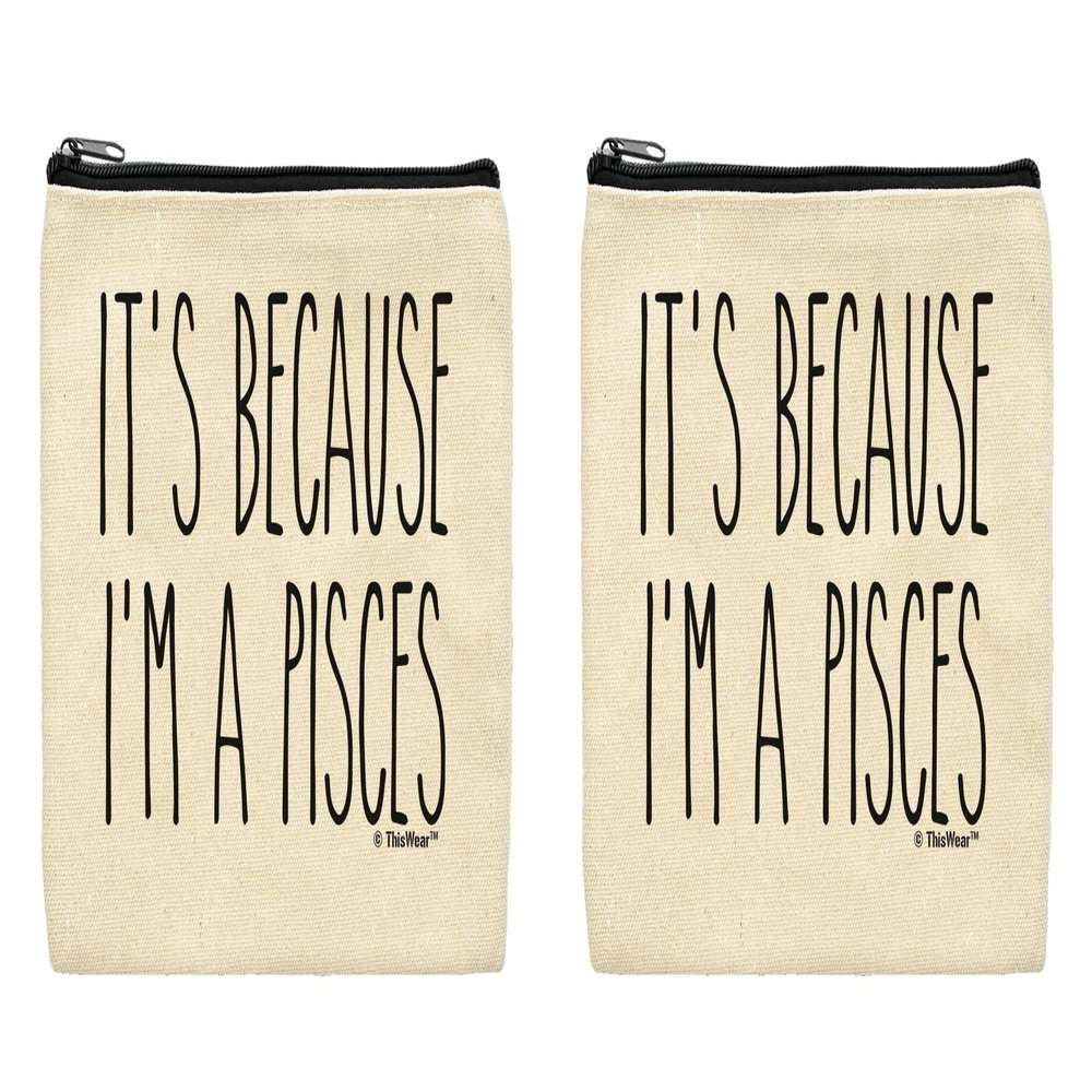 ThisWear Pisces Horoscope Gifts For Men It's Because I'm A Pisces 2-Pack Cosmetic Accessory Bags