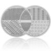 Silicone Makeup Brush & Sponge Cleaner - Cosmetic Brush Cleaning Mat, Suitable for Powder Puff (Gray) view 1