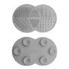 Silicone Makeup Brush & Sponge Cleaner - Cosmetic Brush Cleaning Mat, Suitable for Powder Puff (Gray) view 2