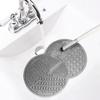 Silicone Makeup Brush & Sponge Cleaner - Cosmetic Brush Cleaning Mat, Suitable for Powder Puff (Gray) view 4
