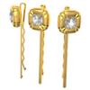Hair pin Set (3), Cushion cut, Gold-tone, Gold-tone plated view 1