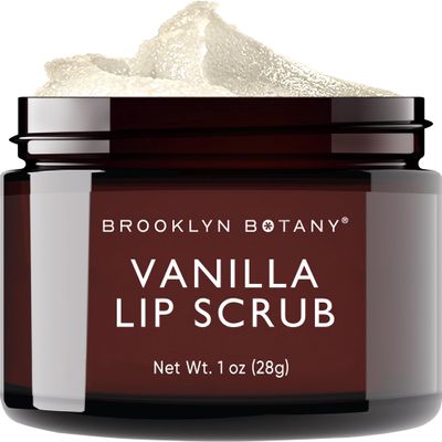 Brooklyn Botany Lip Scrub Exfoliator 1 oz Lip Moisturizer for Dry Lips and Chapped Lips Gentle Lip Exfoliator for Smooth and Brighter Lips Vanilla Flavor