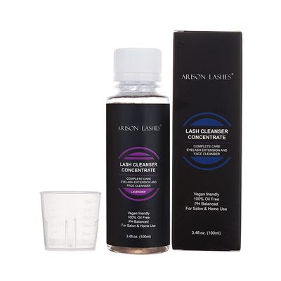 Eyelash Cleanser Concentrate 100ml Lash Extensions Shampoo Natural Foaming Cleanser DIY Non-lrritating Wash for Salon Home Care-Makes 20 Bottles 60ml lash Shampoo (Lavender)