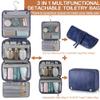 Elviros Hanging Toiletry Bag for Men Travel Essentials 3-in-1 Large Waterproof Dopp Kit PU Leather Shaving Bag with Separate Compartments for Grooming and Toiletries view 4