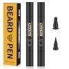 Beard Pencil Filler Kit - 4 Tip Pen and Brush for Men, Facial Hair Enhancer and Mustache Shaper (2 Black Pens) view 1