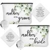 6 Pack Mother of the Bride Gifts Mother of the Groom Gifts Set Includes 2 Leaves Cosmetic Bag 2 Makeup Mirror 2 Mom Handkerchief for Women Wedding Engagement Proposal Bridal Shower view 1