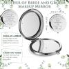 6 Pack Mother of the Bride Gifts Mother of the Groom Gifts Set Includes 2 Leaves Cosmetic Bag 2 Makeup Mirror 2 Mom Handkerchief for Women Wedding Engagement Proposal Bridal Shower view 3