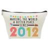 13rd Birthday Gifts for Girls, Funny 13 Year Old Gift Makeup Bag, 2012 13rd Birthday Cosmetic Bags for Her, Teens, Sister, Daughter, Niece, Granddaughter, Making The World a Better Place Since 2012 view 1