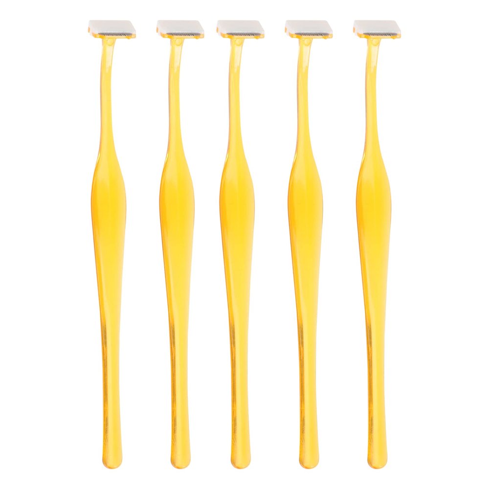 Beavorty 5Pcs Eyebrow Razor Trimmer Disposable Facial Hair Shaper Remover Facial Shaving Tool Precision Cover for Men Women Random Color