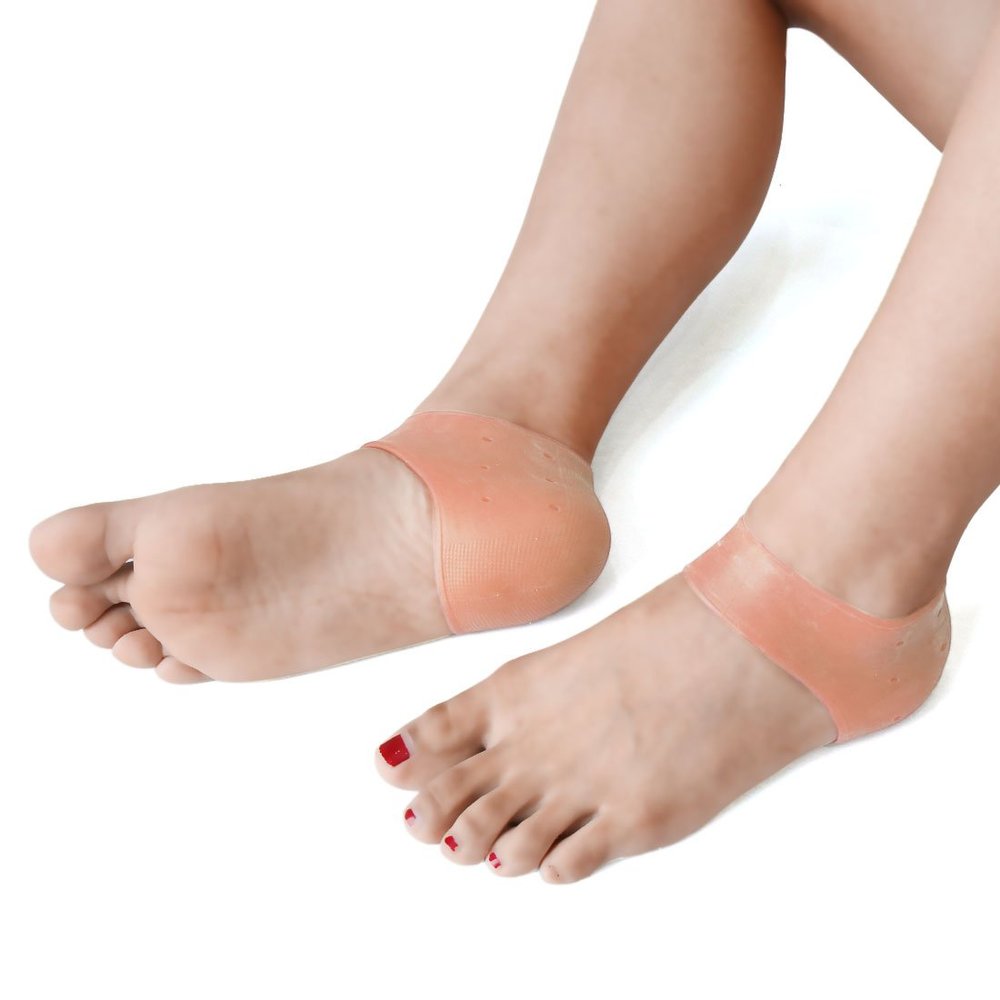Ruilogod 1 Pair Skin Color Breathable Moisturizing Cracked Foot Skin Refine Gel Heel Protector (id: e93 b73 77f ded 993