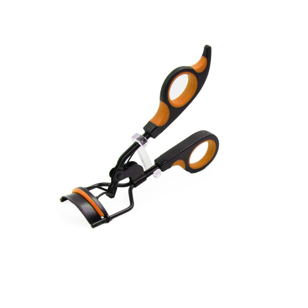 Ruilogod Orange Black Portable Handle Eyelash Curler Curling Clip Beauty Makeup Tool (id: 534 DEA 268 267 279