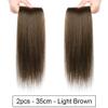 LesafeV Seamless Forehead Wiglet Topper Synthetic 2pcs Clip in Bangs Extension Straight Topettes for Women With Thinning Hair (35cm Light Brown) view 2