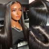 Jet Black Human Hair Wigs for Women Silk Straight Wig 4x4 Silk Base Scalp Lace Wigs Human Hair Pre Plucked Real Human Hair Wigs for Women(24inch,4x4 Silk Base Wig) view 1